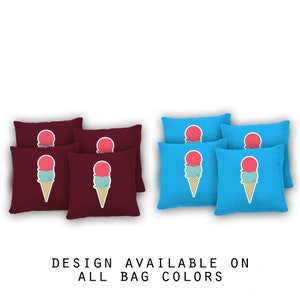 Ice Cream Cornhole Bags Set of 8 - 17 Colors To Choose From -Homemade Quality Regulation Cornhole Bags -Bean Bag Toss - Ice Cream