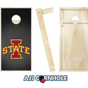 Officially Licensed Iowa State Cylones Slanted Cornhole Set with Bags Bean Bag Toss Iowa State Cornhole Corn Toss Corn hole image 2