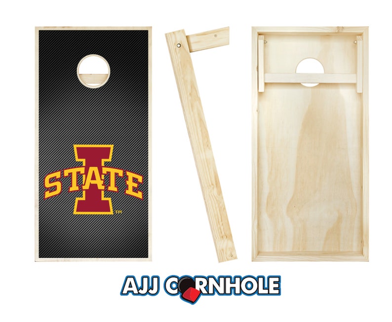 Officially Licensed Iowa State Cylones Slanted Cornhole Set with Bags Bean Bag Toss Iowa State Cornhole Corn Toss Corn hole image 2