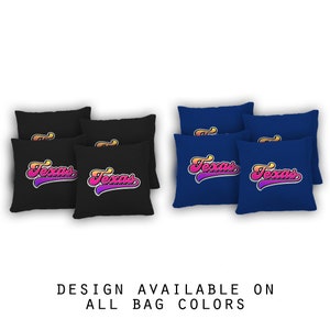 Texas New Wave Cornhole Bags Set of 8 -17 Colors To Choose From -Homemade Quality Regulation Cornhole Bags - Bean Bag Toss