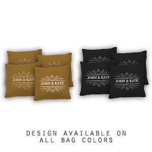 Foliage Bride and Groom Cornhole Bags Set of 8-17 Colors to Choose From-Homemade Quality Regulation Cornhole Bags-Bean Bag Toss