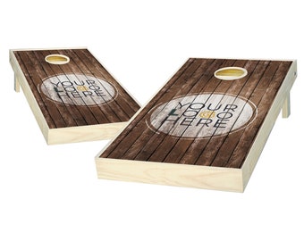 Custom Cornhole Set - Add Your Logo Here - Custom Name Letter Design Cornhole Boards - Custom Bag Toss - Outdoor Lawn Game - Regulation Size
