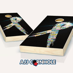 Cancer Support Cornhole Set with Bags - Cornhole Set - Cornhole - Quality Cornhole Set -  - Cancer Support - Cancer Support Set