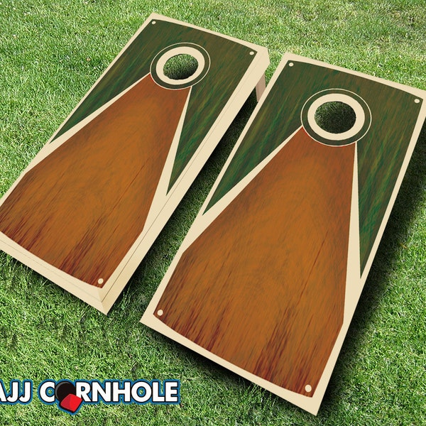 Tarpis Green Chestnut Stained Cornhole Set with Bags - Cornhole Set  - Quality Cornhole Set - Stained Cornhole Set - Classic Cornhole Set