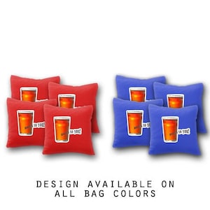 Beers to You Cornhole Bags Set of 8 - Homemade Quality Regulation Cornhole Bags - 17 Colors To Choose From - Bean Bag Toss - Cornhole Bags