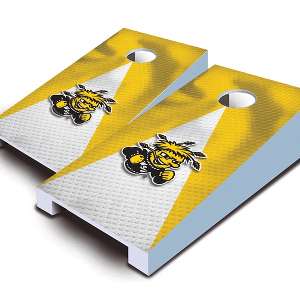 Officially Licensed Wichita State Jersey Tabletop Cornhole Set with Bags - Desktop Cornhole - Mini Toss - Corn Toss - Mini Cornhole