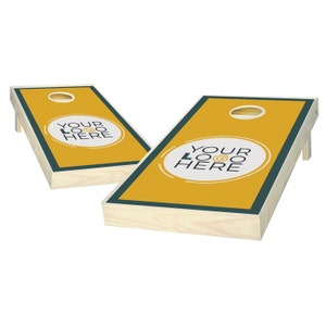 Custom Cornhole Set - Add Your Logo Here - Custom Border Design Cornhole Boards - Custom Bag Toss - Outdoor Lawn Game - Regulation Size