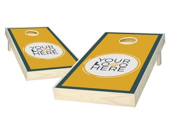 Custom Cornhole Set - Add Your Logo Here - Custom Border Design Cornhole Boards - Custom Bag Toss - Outdoor Lawn Game - Regulation Size