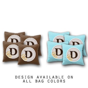 Custom Wedding Initial Cornhole Bags Set of 8 - 17 Colors To Choose From - Homemade Quality Regulation Cornhole Bags - Wedding Cornhole Bags