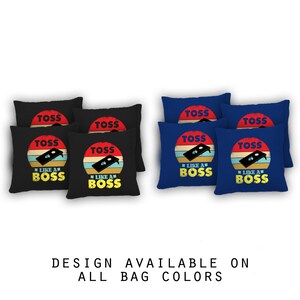 Toss Like A Boss Cornhole Bags Set of 8 -17 Colors To Choose From -Homemade Quality Regulation Cornhole Bags - Bean Bag Toss