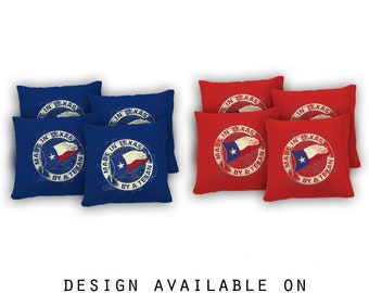 Made In Texas Cornhole Bags Set of 8 - 17 Colors To Choose From - Homemade Quality Regulation Cornhole Bags - Bean Bag Toss