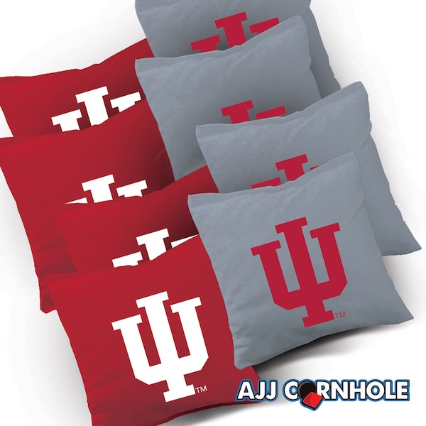 Officially Licensed Indiana Hoosiers Cornhole Bags Set of 8 - Top Quality - Regulation Cornhole Bags - Bean Bags