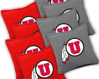 Officially Licensed Utah Utes Cornhole Bags Set of 8 - Top Quality - Regulation Cornhole Bags - Bean Bags