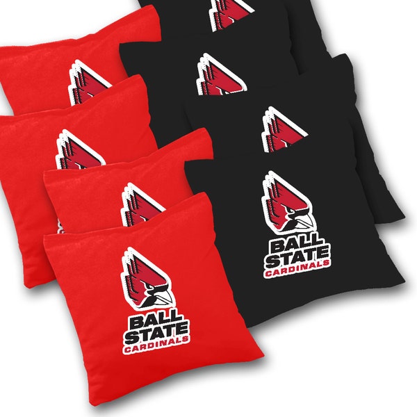 Officially Licensed Ball State Cardinals Cornhole Bags Set of 8 - Top Quality - Regulation Cornhole Bags - Bean Bags