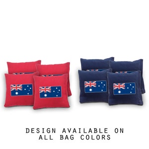 Australian Flag Cornhole Bags Set of 8 - 17 Colors To Choose From -Homemade Quality Regulation Cornhole Bags -Bean Bag Toss