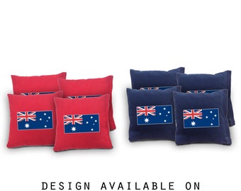 Australian Flag Cornhole Bags Set of 8 - 17 Colors To Choose From -Homemade Quality Regulation Cornhole Bags -Bean Bag Toss