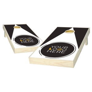 Custom Cornhole Set - Add Your Logo Here - Custom Pyramid 23 To Top Cornhole Boards - Custom Bag Toss - Outdoor Lawn Game - Regulation Size