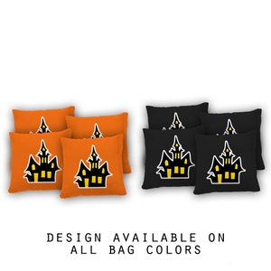 Haunted House Cornhole Bags Set of 8 - 17 Colors To Choose From -Homemade Quality Regulation Cornhole Bags -Bean Bag Toss - Haunted House