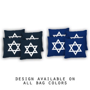 Hannukah Cornhole Bags Set of 8 - 17 Colors To Choose From - Homemade Quality Regulation Cornhole Bags - Bean Bag Toss