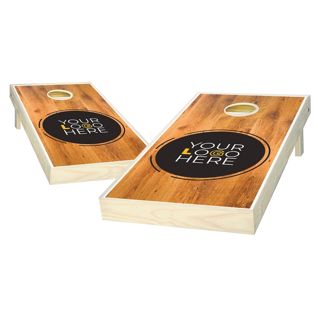 Custom Cornhole Set Add Your Logo Here Custom Wood Box Cornhole Boards