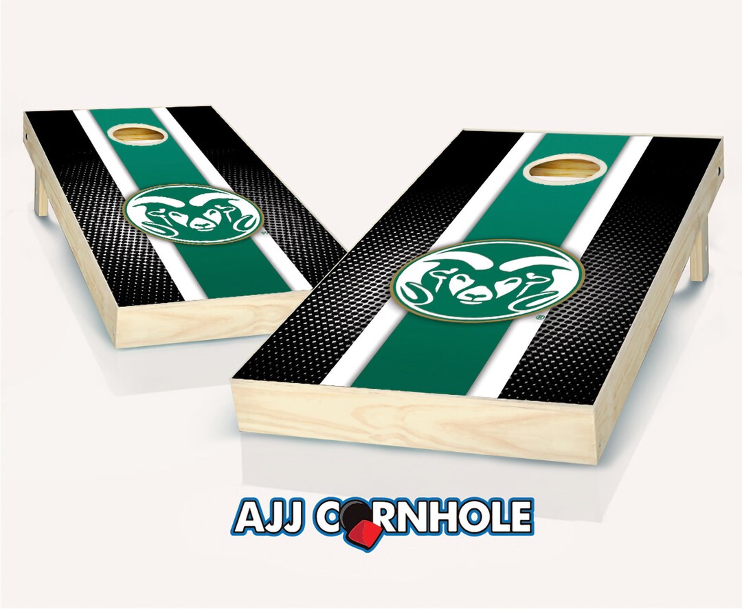 Officially Licensed Colorado State Rams Striped Cornhole Set Etsy
