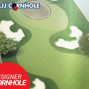 Hole in One Cornhole Set With Bags Golf Cornhole Set Golf Cornhole Cornhole Set Bean Bag Toss Set Baggo image 3