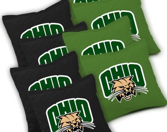 Officially Licensed Ohio Bobcats Cornhole Bags Set of 8 - Top Quality - Regulation Cornhole Bags - Bean Bags