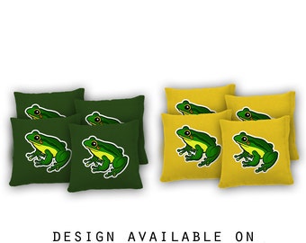 Rainforest Frog Cornhole Bags Set of 8 - 17 Colors To Choose From -Homemade Quality Regulation Cornhole Bags -Bean Bag Toss -Rainforest Frog