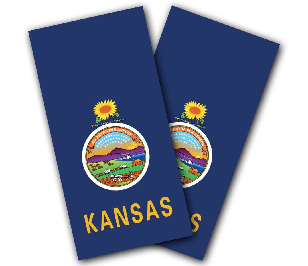 Kansas State Flag Cornhole Wraps - Cornhole Wraps - Cornhole Skins ...