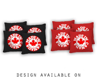 Made In Canada Cornhole Bags Set of 8 - 17 Colors To Choose From - Homemade Quality Regulation Cornhole Bags - Bean Bag Toss