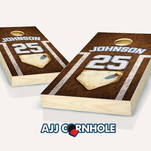 Personalized Baseball Cornhole Set w/ Bags - Baseball Cornhole Set - Quality Cornhole Set - Cornhole Game - Custom Cornhole Game