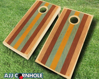 Retro Stained East Coast Cornhole Set with Bags - Cornhole Set  - Quality Cornhole Set - Stained Cornhole Set - Retro Cornhole Set