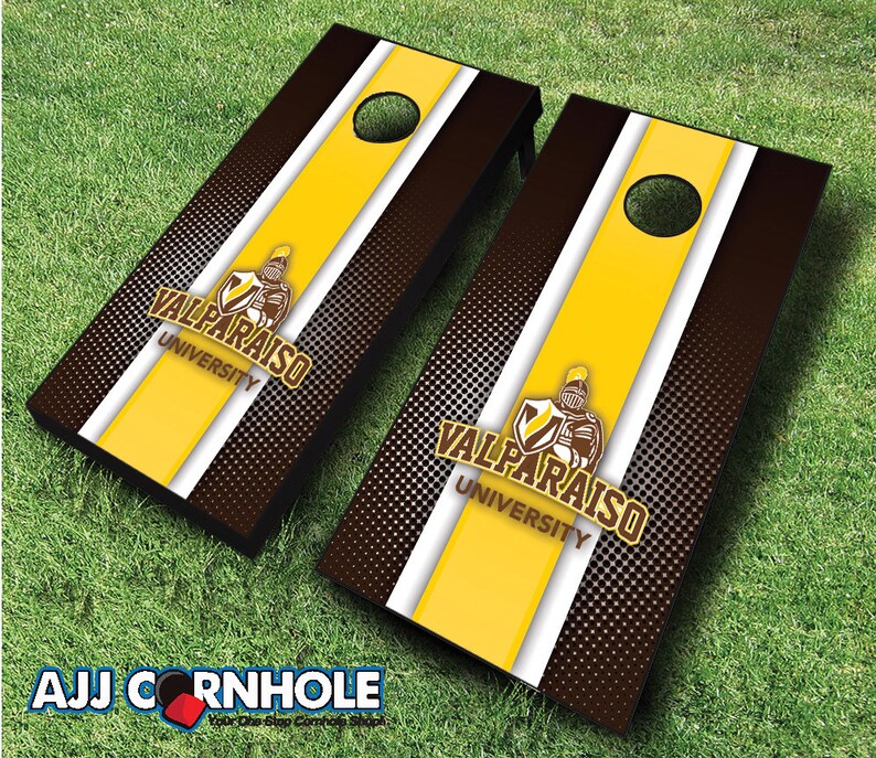 Valparaiso Cornhole Corn Toss Corn hole Bean Bag Toss Officially Licensed Valparaiso Crusaders Striped Cornhole Set with Bags