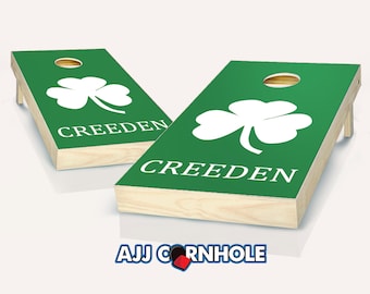 Personalized Shamrock Cornhole Set w/ Bags - Cornhole Set - Cornhole - Quality Cornhole Set - Shamrock Cornhole Game - Custom Cornhole Game
