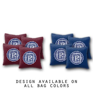 Personalized Celtic Wedding Monogram Cornhole Bags Set of 8 - 17 Colors To Choose From - Homemade Quality Regulation Cornhole Bags