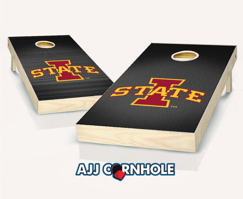 Officially Licensed Iowa State Cylones Slanted Cornhole Set with Bags Bean Bag Toss Iowa State Cornhole Corn Toss Corn hole image 1