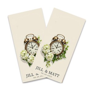 Personalized Wedding Timepiece Lilacs Cornhole Wraps - Cornhole Wraps - Cornhole Skins - Vinyl Wrap
