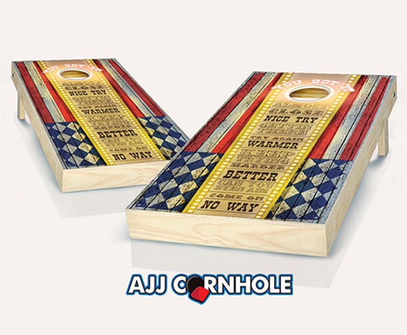 Americana Cornhole Set with Bags Cornhole Set Cornhole Quality Cornhole Set Baggo Old Fashioned Cornhole Set Americana image 1