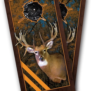 Framed Deer Cornhole Wraps - Cornhole Wraps - Cornhole Skins - Vinyl Wrap
