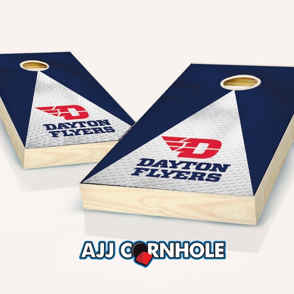 Officially Licensed Dayton Flyers Jersey Cornhole Set with Bags - Bean Bag Toss - Dayton Cornhole - Corn Toss - Corn hole