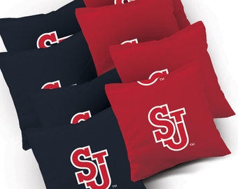 Officially Licensed St Johns Red Storm Cornhole Bags Set of 8 - Top Quality - Regulation Cornhole Bags - Bean Bags