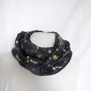 Loop scarf made of pure silk, dark blue