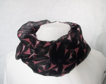 Loopschal, Schlauchschal aus reiner  Seide, Loop, infinity scarf, Geschenk für Frau, schwarz,rosa,weiß