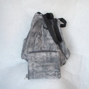 Taschenorganizer, Clutch, Kosmetiktasche, kleine Tasche genäht , grau, schwarz Bild 6