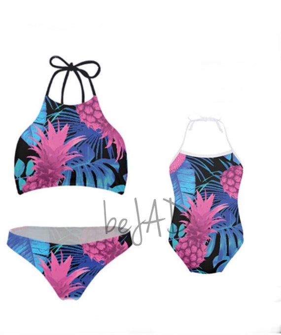 matching pineapple swimsuits