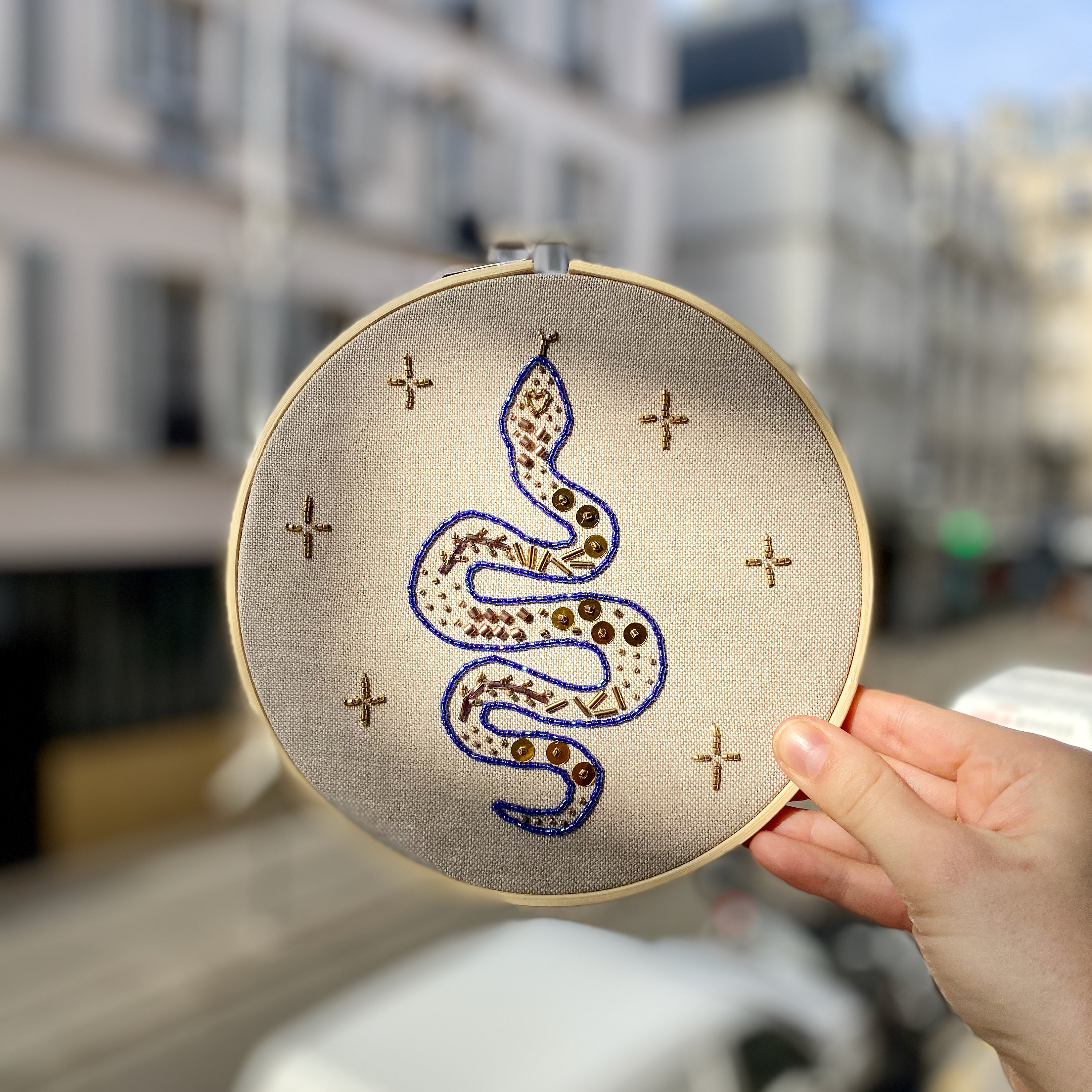 Broderie en Perles Serpent Grigri