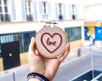 Mini love heart embroidery