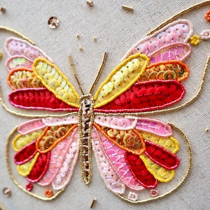 Frame embroidered with a butterfly in Miyuki pearls and sequins image 7