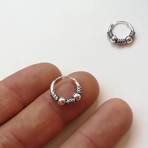 Silver Hoops 15mm - Silver Earings - Hoops Tribal - Hoops Earrings - Hoop Earring - Boho Hoop - Ethinic Hoop