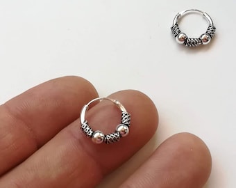 15mm Silber Creolen - Silber Ohrringe - Silber Creolen - Creolen - Boho Creolen - Ethnische Creolen - Tribal - Bali Creolen